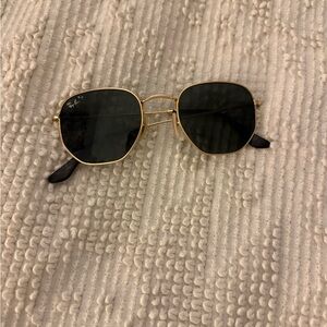 Ray-Ban Classic Hexagonal Gold Frame Sunglasses DAMAGED